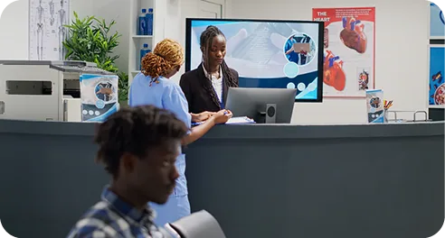 Digital signage in a healthcare facility